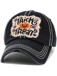 VINTAGE BALL CAP "TRICK OR TREAT" - BLACK