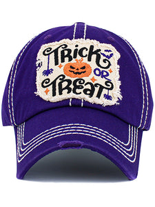VINTAGE BALL CAP "TRICK OR TREAT" - PURPLE