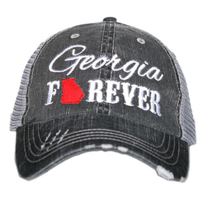 VINTAGE MESH BALL CAP "GEORGIA FOREVER" - GREY/RED