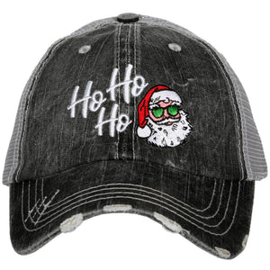 VINTAGE MESH BALL CAP "HO HO HO" - GREY