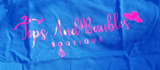 TOPS AND BAUBLES BOUTIQUE LOGO T SHIRT - ROYAL BLUE - LARGE