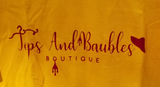 TOPS AND BAUBLES BOUTIQUE LOGO T SHIRT - YELLOW - MEDIUM