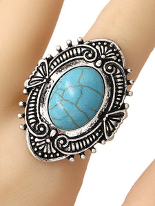 OVAL TURQUOISE RING