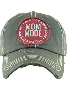 VINTAGE BALL CAP "MOM MODE" - MOSS