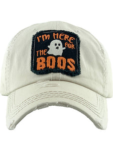 VINTAGE BALL CAP "HERE FOR THE BOOS" - STONE