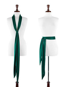 LONG SKINNY FAUX SUEDE SCARF- FOREST GREEN *SALE*