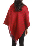 CHECKERED PONCHO W FRINGES (ASSORTED COLORS) *SALE*