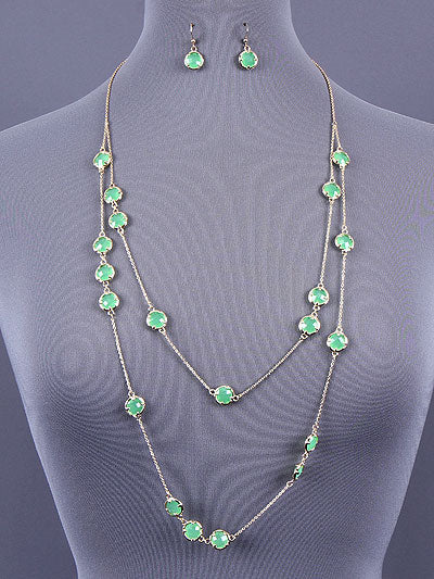 DOUBLE LAYERED LUCITE NECKLACE SET