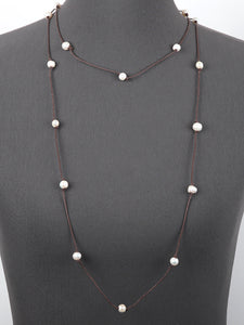 KNOTTED FRESH WATER PEARL 60" ENDLESS NECKLACE
